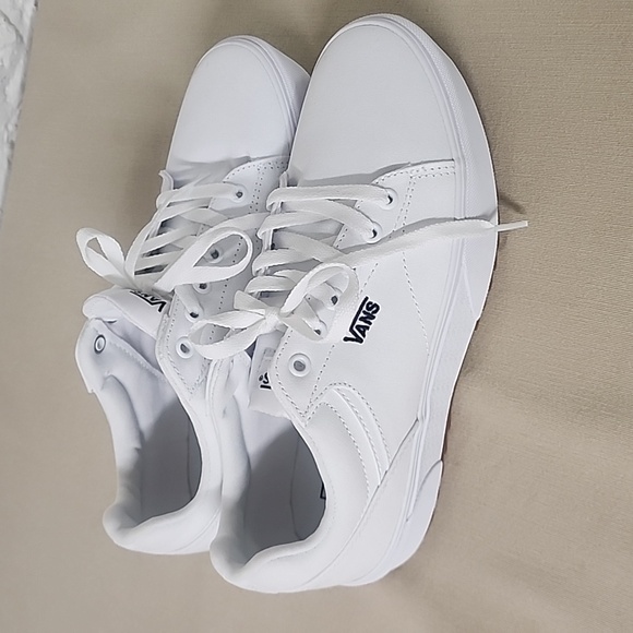 Van's Seldan platform lace-up style canvas white women's 9.5 shoes. - Picture 4 of 6